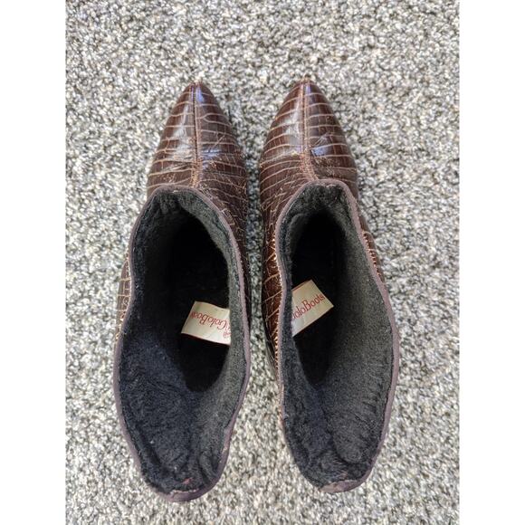 Vintage Golo Alligator Ankle Boots Womens Size 6.5 M Cherry Red Thermal Warm 70s - Picture 5 of 8